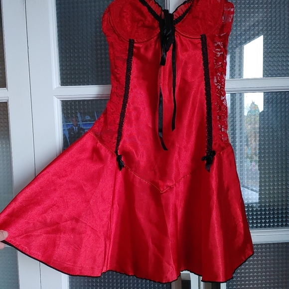 3/$25 - H&M Red Satin Babydoll/Lingerie - Picture 2 of 9
